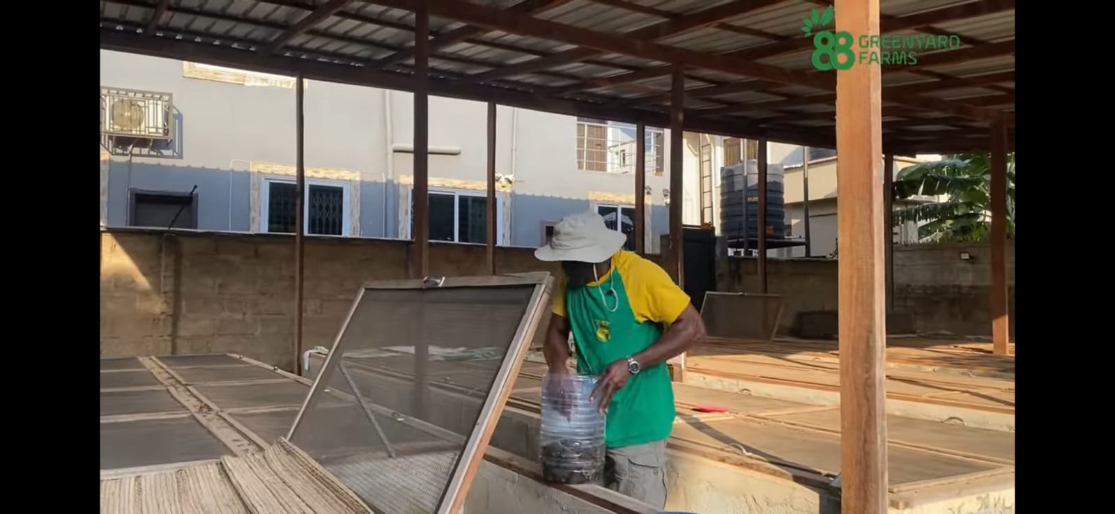 John tending the snail beds